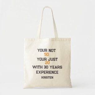 Bolso De Tela Cumpleaños 50, Cita divertida cumpleaños personali
