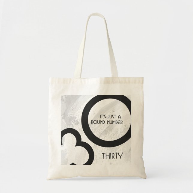 Bolso De Tela Cumpleaños blanco de 30 décadas (Frente)