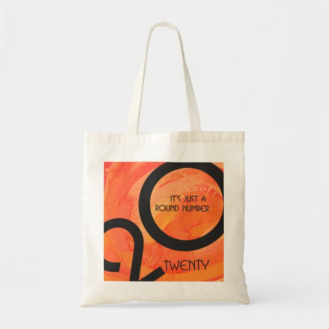 Bolso De Tela Cumpleaños de la Década naranja (Frente)