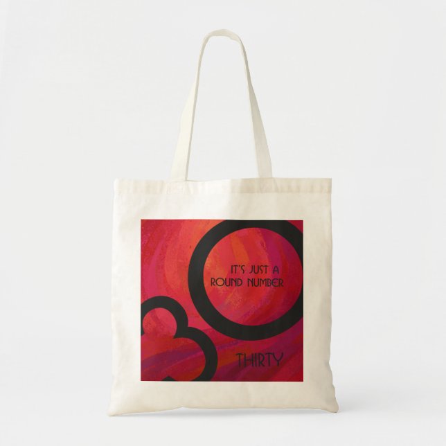 Bolso De Tela Cumpleaños de la Década Roja 30 (Frente)