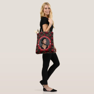 Bolso De Tela Cumpleaños de la hija con flor de peonía linda