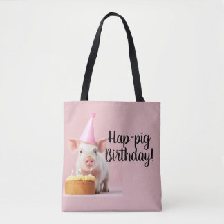 Bolso De Tela ¡Cumpleaños de los cerdos de Hap!