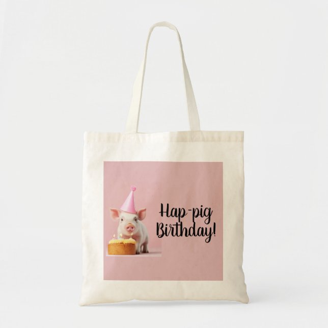 Bolso De Tela ¡Cumpleaños de los cerdos de Hap! (Frente)