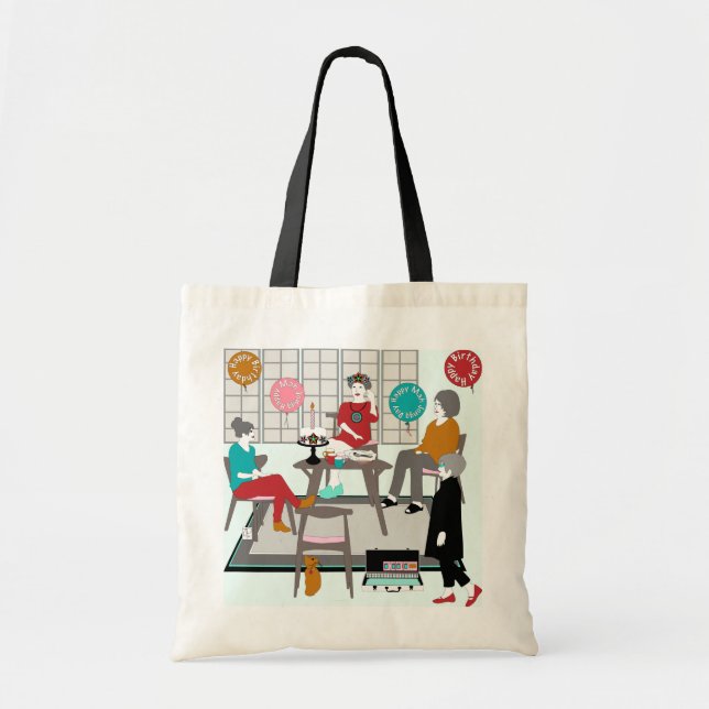 Bolso De Tela Cumpleaños de Mah Jongg (Frente)