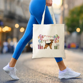 Bolso De Tela Cumpleaños de perro Airedale Terrier con colores p
