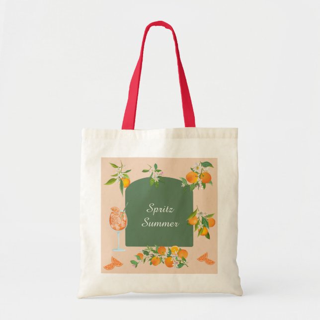 Bolso De Tela Cumpleaños de verano con Spritz (Frente)