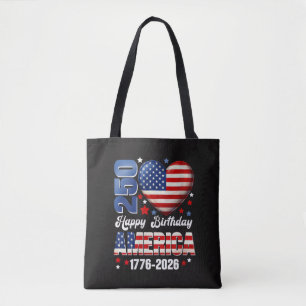 Bolso De Tela Cumpleaños de Women's America USA 250 Años 250 Ani