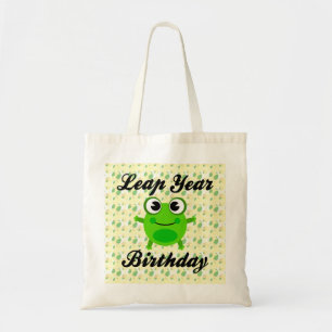 Bolso De Tela Cumpleaños del año bisiesto, rana linda
