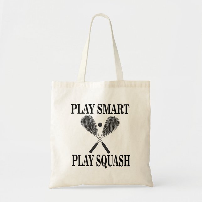 Bolso De Tela Cumpleaños del jugador deportivo de Squash (Frente)