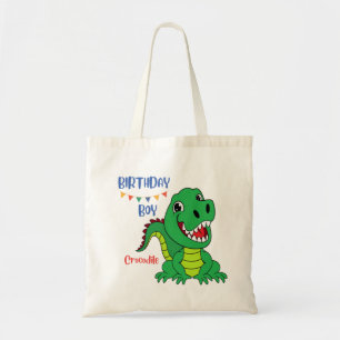 Bolso De Tela Cumpleaños del niño cocodrilo, cumpleaños pequeño