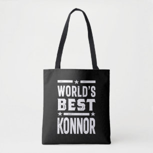 Bolso De Tela Cumpleaños del nombre personalizado de Konnor