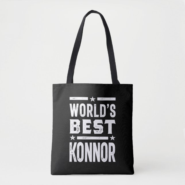 Bolso De Tela Cumpleaños del nombre personalizado de Konnor (Anverso)