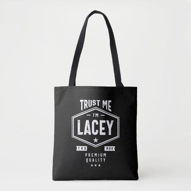Bolso De Tela Cumpleaños del nombre personalizado de Lacey (Anverso)