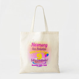 Bolso De Tela Cumpleaños feliz (Nombre del niño/Edad - Editable)