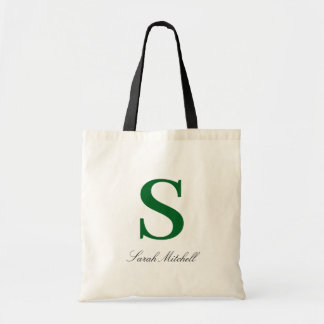 Bolso De Tela Cumpleaños Personalizado Elegante Verde Salvia Mon
