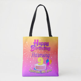 Bolso De Tela Cumpleaños rosa número 9
