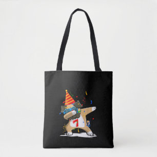 Bolso De Tela Cumpleaños - Siete Años Dabbing Pug Dog Lover