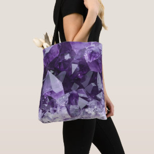 Bolso De Tela Cúmulo de Cristal Curativo de Amatista