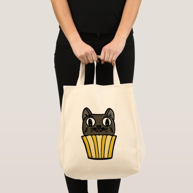 Bolso De Tela Cupcake Cat Peekaboo (Anverso (producto))