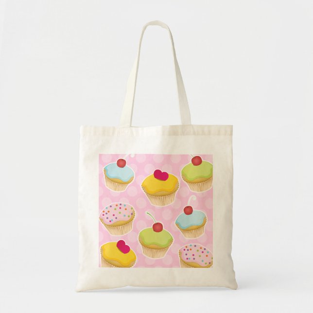 Bolso De Tela Cupcakes personalizados (Frente)