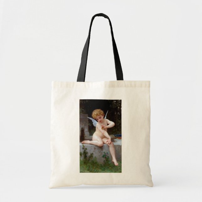 Bolso De Tela Cupido con mariposa, Bouguereau (Frente)