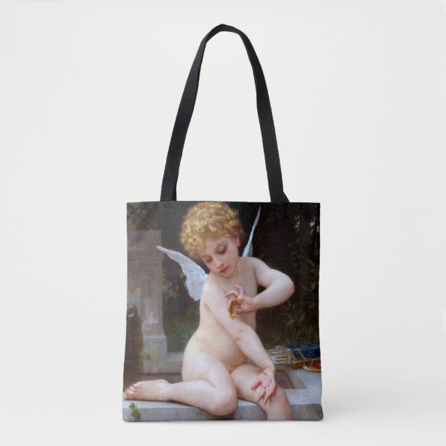 Bolso De Tela Cupido con mariposa, Bouguereau (Anverso)
