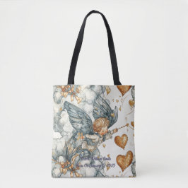 Bolso De Tela Cupido En Nubes Y Corazones