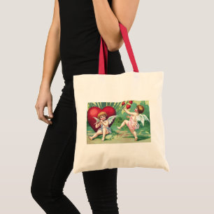 Bolso De Tela Cupidos de juego Retro Cute Vintage Valentine Hear