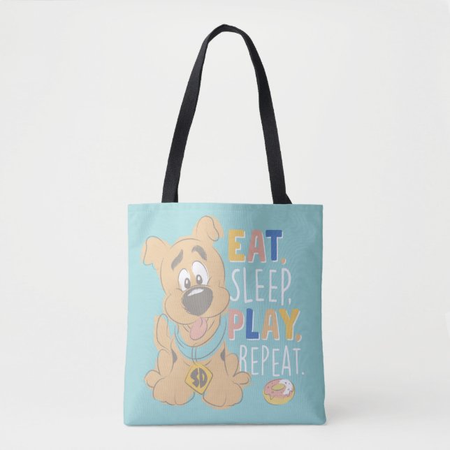 Bolso De Tela Cuppy Scooby-Doo "Come, duerme, juega, repite" (Anverso)