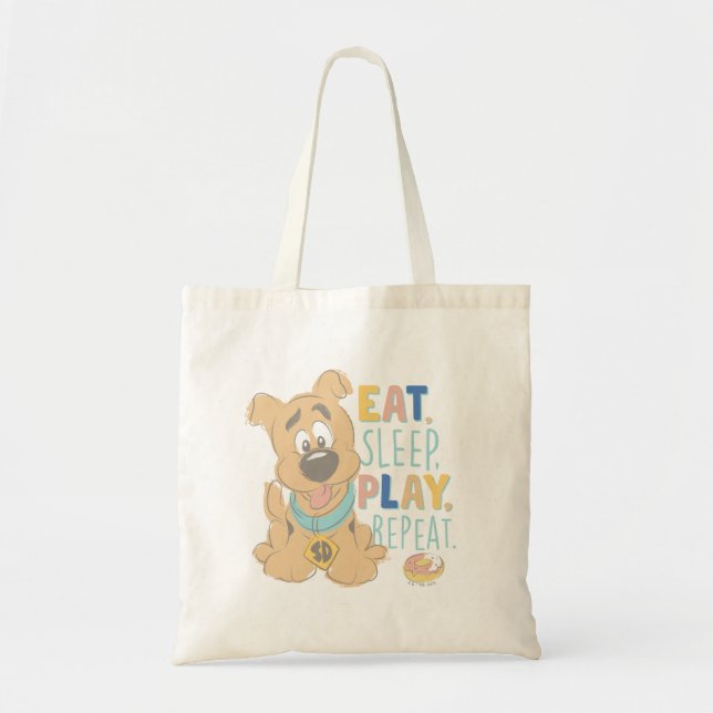 Bolso De Tela Cuppy Scooby-Doo "Come, duerme, juega, repite" (Frente)