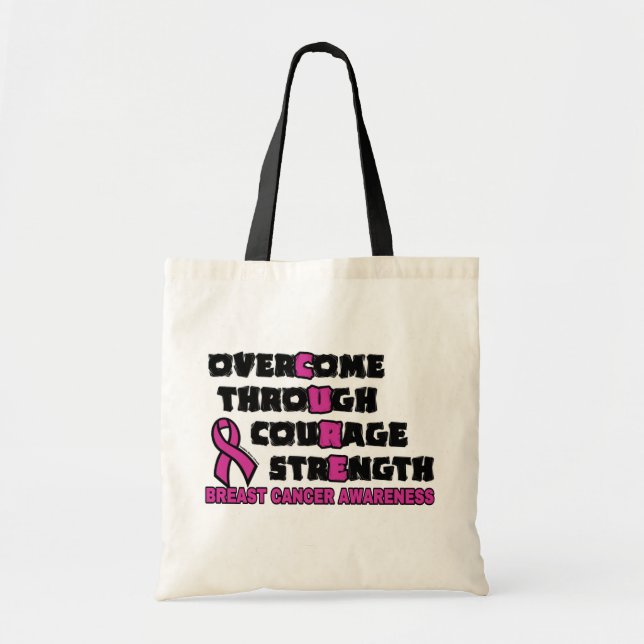 Bolso De Tela CURE... Cáncer de mama (Frente)