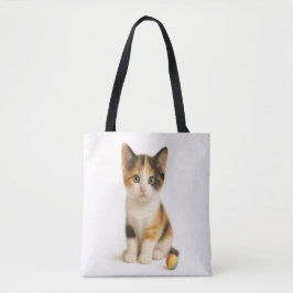Bolso De Tela Curiosidad de Calico - Gatito con bola pop de colo