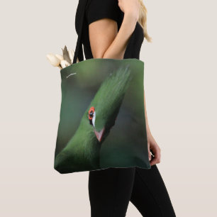 Bolso De Tela Curioso curioso Guinea Turaco Ave Verde
