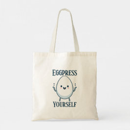 Bolso De Tela Curioso "Eggpress Yourself" Pun Tote Bag