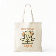 Curioso Elefante Meditación Yoga Tote Bag