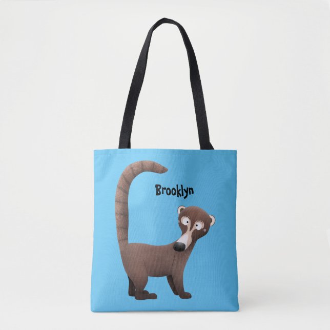 Bolso De Tela Curioso ilustracion personalizado de coatimundi (Anverso)