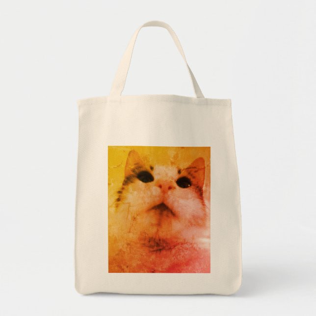 Bolso De Tela Curioso Whiskers-Cat Diseño de Ilustracion Tote Ba (Frente)