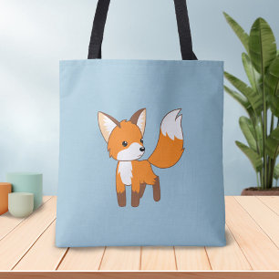Bolso De Tela Curioso Zorro Azul
