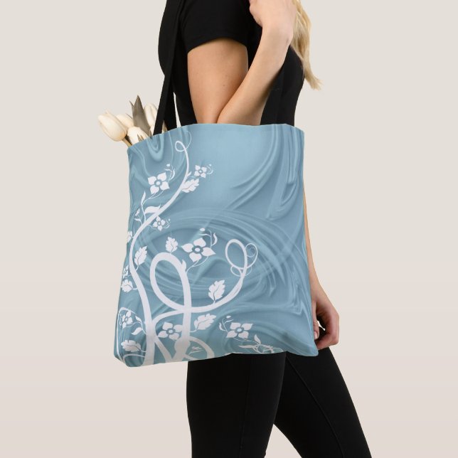 Bolso De Tela Curls Sobre Arte Azul (Detalle)