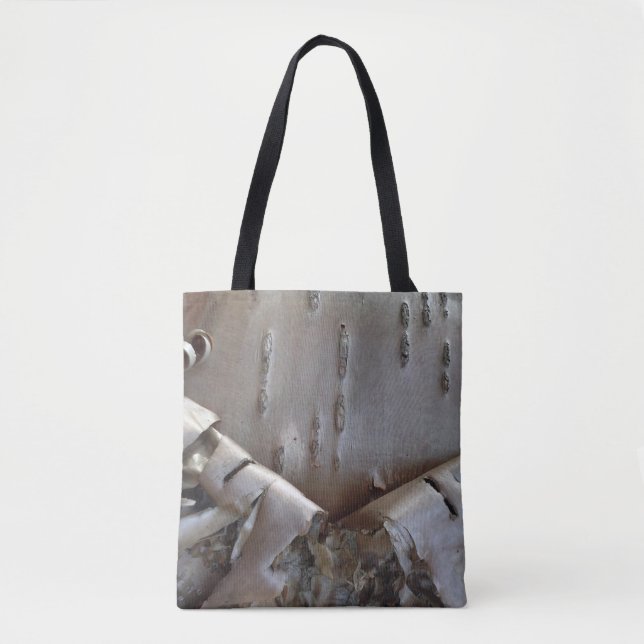 Bolso De Tela Curly Birch Bark Tree Rustic (Anverso)
