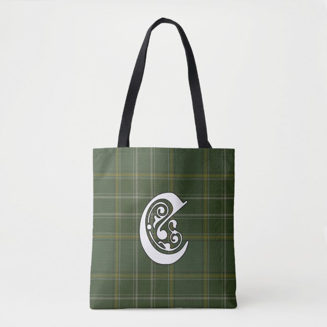Bolso De Tela Currie Clan Tartan Monogram (Anverso)