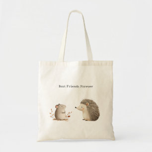 Bolso De Tela Curte Brown Cream Hedgehog Mouse Mejor Amigos