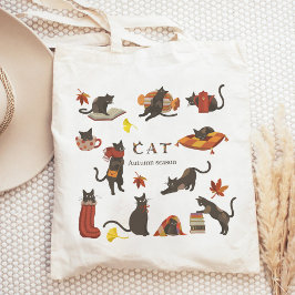 Bolso De Tela Curte Cat Otumason Hello Fall