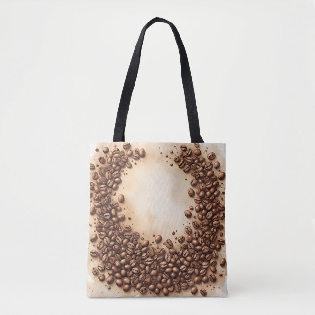 Bolso De Tela Curva de Granos de Café (Anverso)