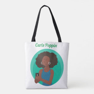 Bolso De Tela Curvas afro-naturales de pelo
