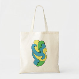 Bolso De Tela Curvas de abrazo (amarillo, azul, verde)
