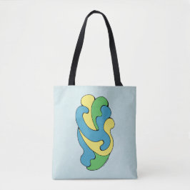 Bolso De Tela Curvas de abrazo (amarillo, azul, verde)