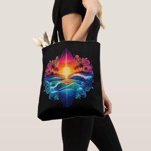 Bolso De Tela Curvas de Surfboard de Sunset