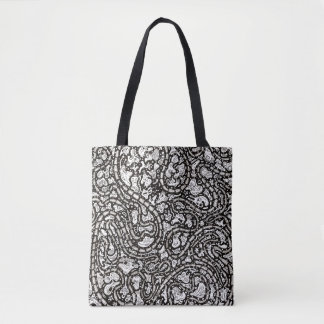 Bolso De Tela Curvy Twisty Cartoon Weird Faces Design