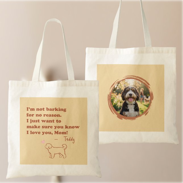 Bolso De Tela Custom Bernedoodle Mom Tote Bag with Pet Photo (Subido por el creador)